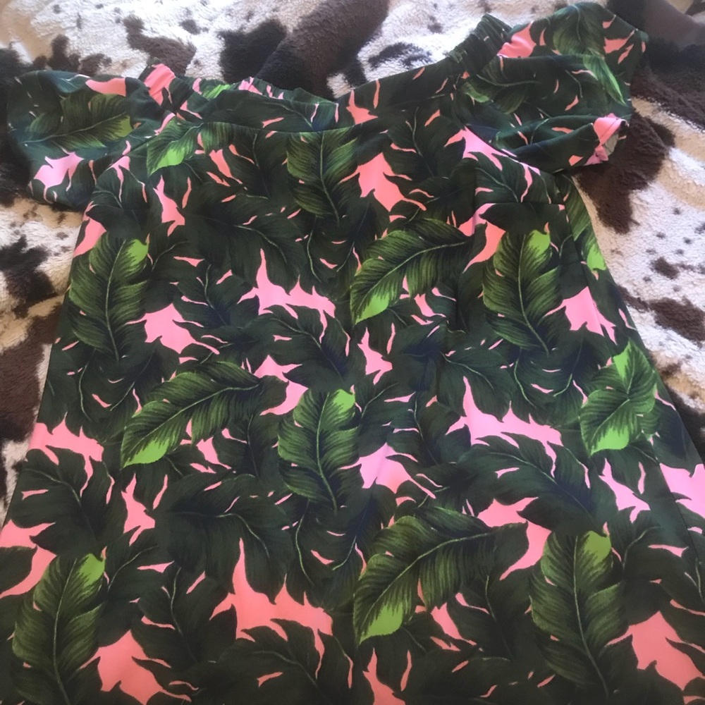 Tropical off the shoulder dress